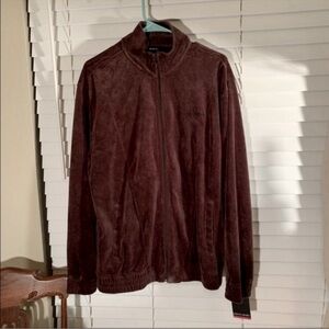 NWT! Pierre Cardin dark Chocolate Zip up soft & warm jacket